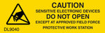 Decker Tape Products "Caution Electronic Devices" Specialty Labels, 5/8"H x 2"W, Bright Yellow, 500/Roll (DL9040A)