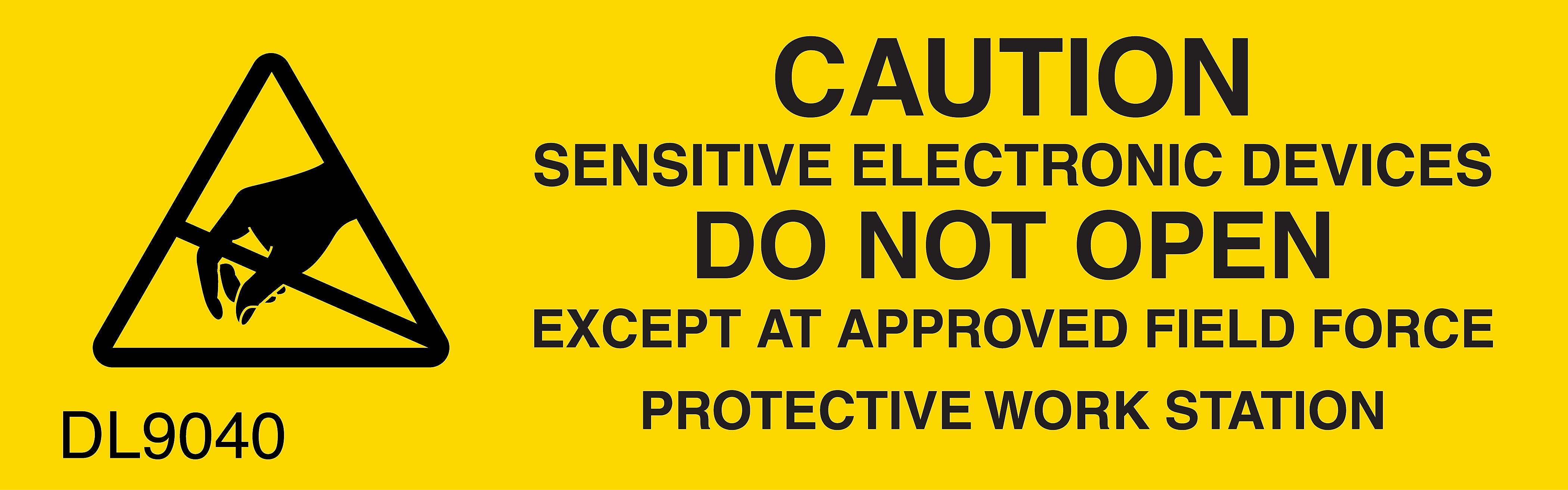 Decker Tape Products "Caution Electronic Devices" Specialty Labels, 5/8"H x 2"W, Bright Yellow, 500/Roll (DL9040A)