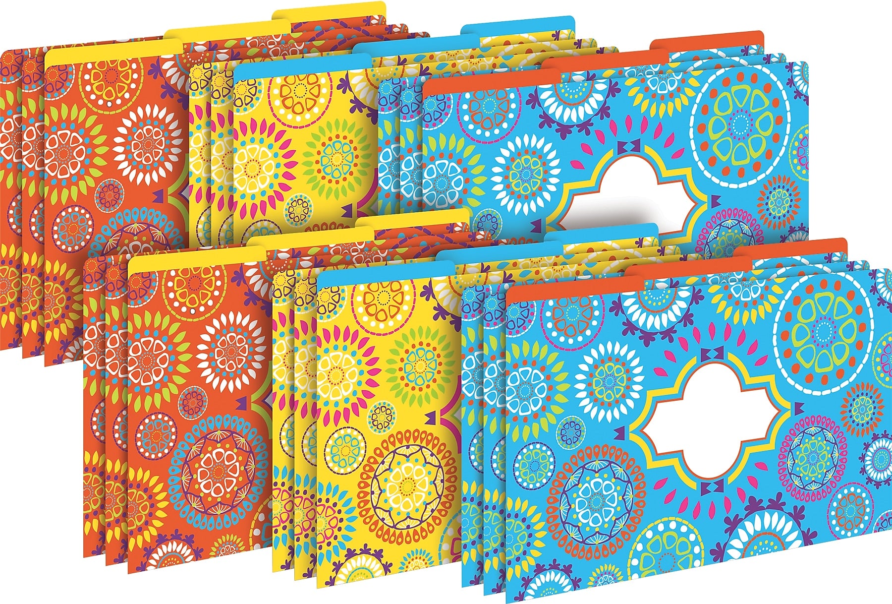Barker Creek Moroccan File Folder, 1/3-Cut Tab, Legal Size, Multicolor, 18/Set (BC3906)