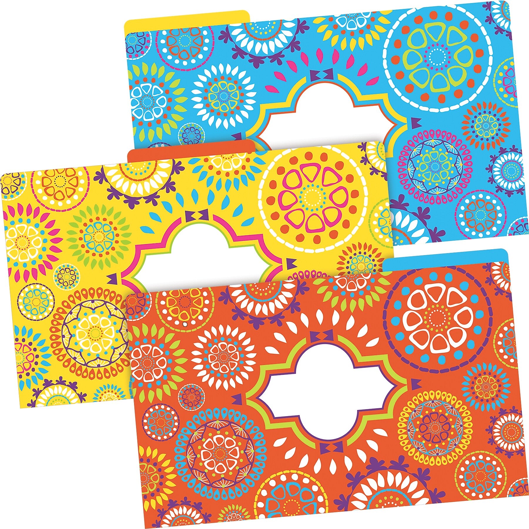 Barker Creek Moroccan File Folder, 1/3-Cut Tab, Legal Size, Multicolor, 18/Set (BC3906)