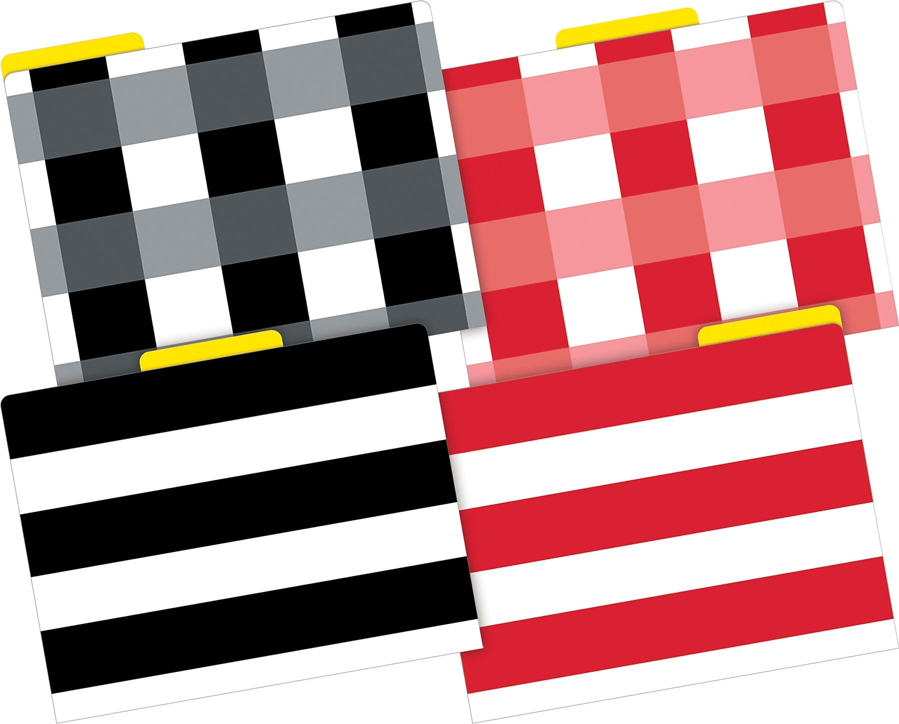 Barker Creek Buffalo Plaid & Wide Stripes File Folder, 1/3-Cut Tab, Letter Size, Multicolor, 24/Set (BC3962)