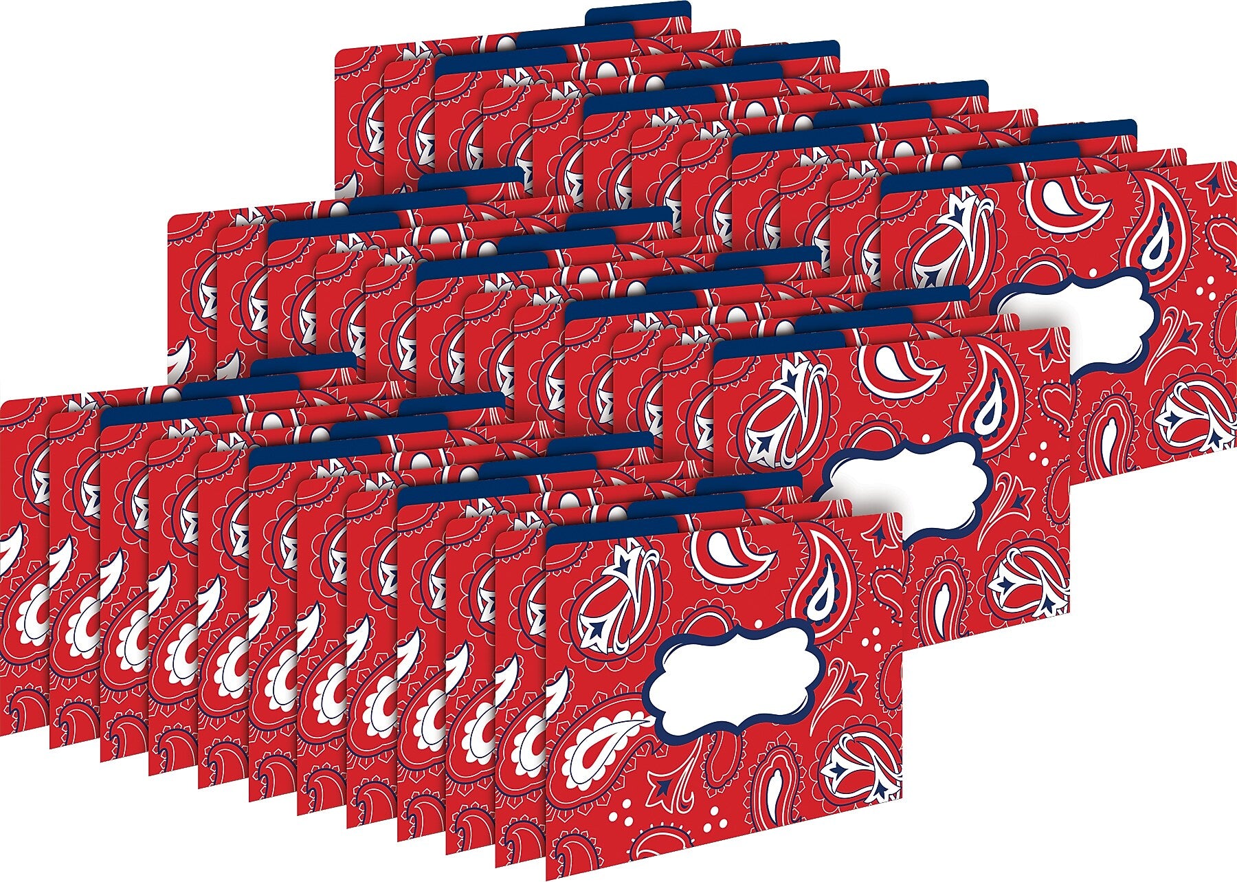 Barker Creek Bandana File Folder, 1/3-Cut Tab, Letter Size, Multicolor, 36/Set (BC3916)
