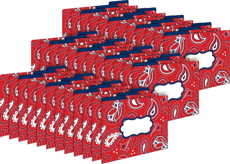 Barker Creek Bandana File Folder, 1/3-Cut Tab, Letter Size, Multicolor, 36/Set (BC3916)