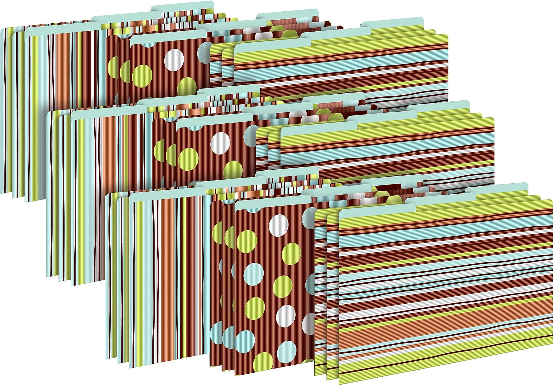Barker Creek Ribbon by the Yard File Folder, 1/3-Cut Tab, Legal Size, Multicolor, 27/Set (BC3904)