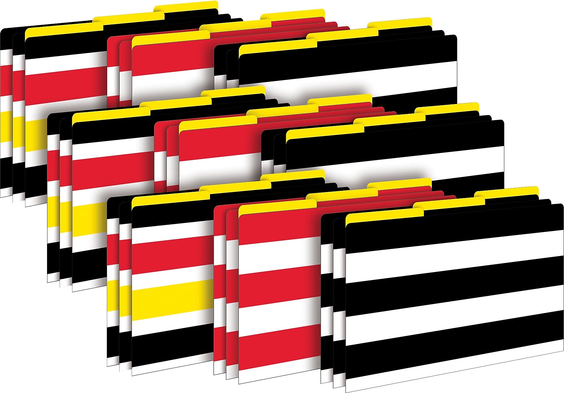 Barker Creek Buffalo Plaid & Wide Stripes File Folder, 1/3-Cut Tab, Legal Size, Multicolor, 27/Set (BC3902)
