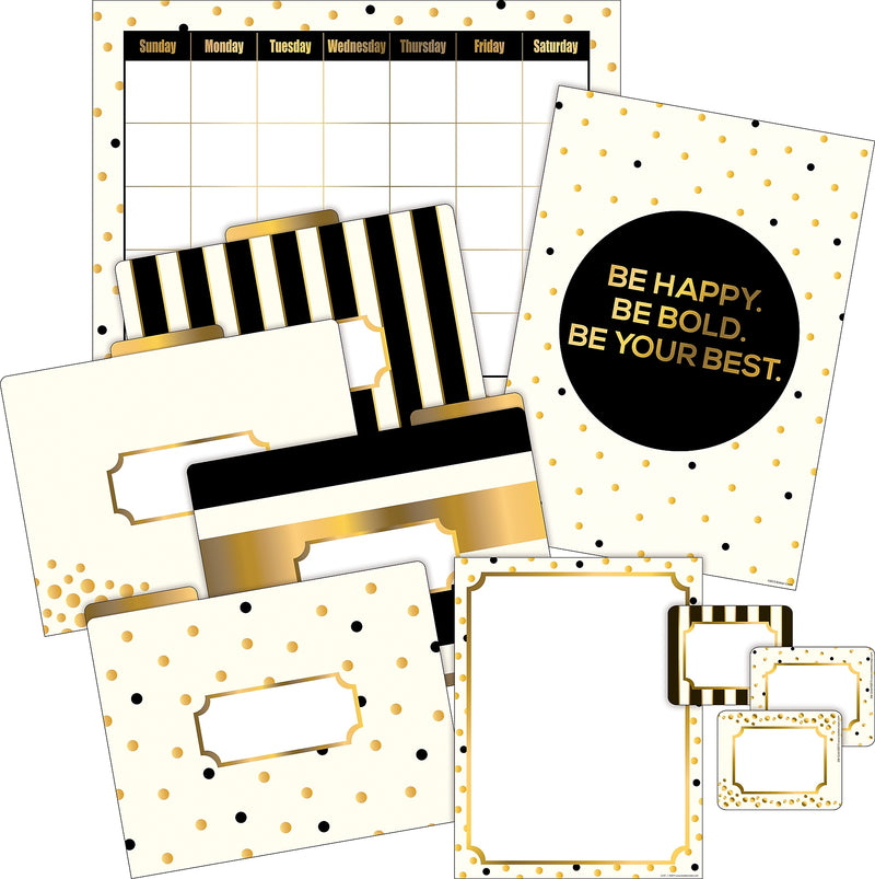 Barker Creek Gold File Folder Office Set, Assorted, 109/Set (BC6000)
