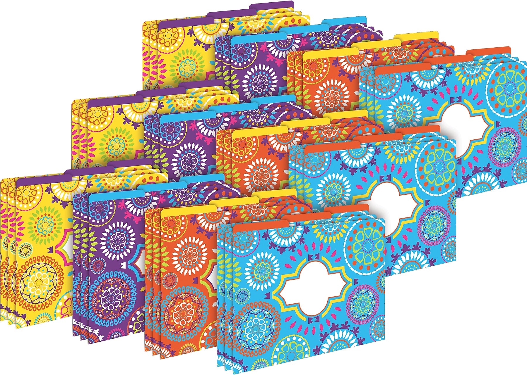 Barker Creek Moroccan File Folder, 1/3-Cut Tab, Letter Size, Multicolor, 36/Set (BC3933)