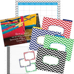 Barker Creek Nautical Chevron File Folder Office Set, Assorted, 109/Set (BC6004)