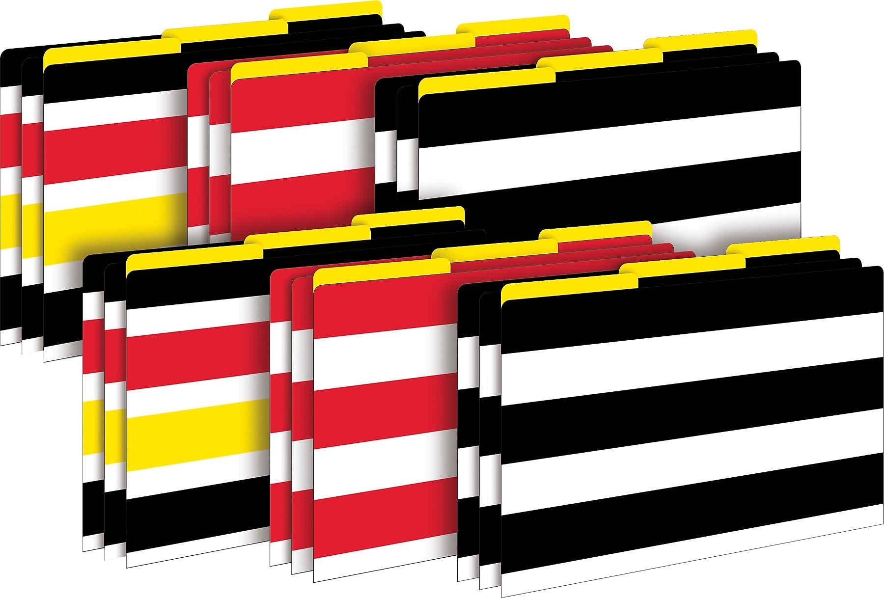 Barker Creek Buffalo Plaid & Wide Stripes File Folder, 1/3-Cut Tab, Legal Size, Multicolor, 18/Set (BC3908)