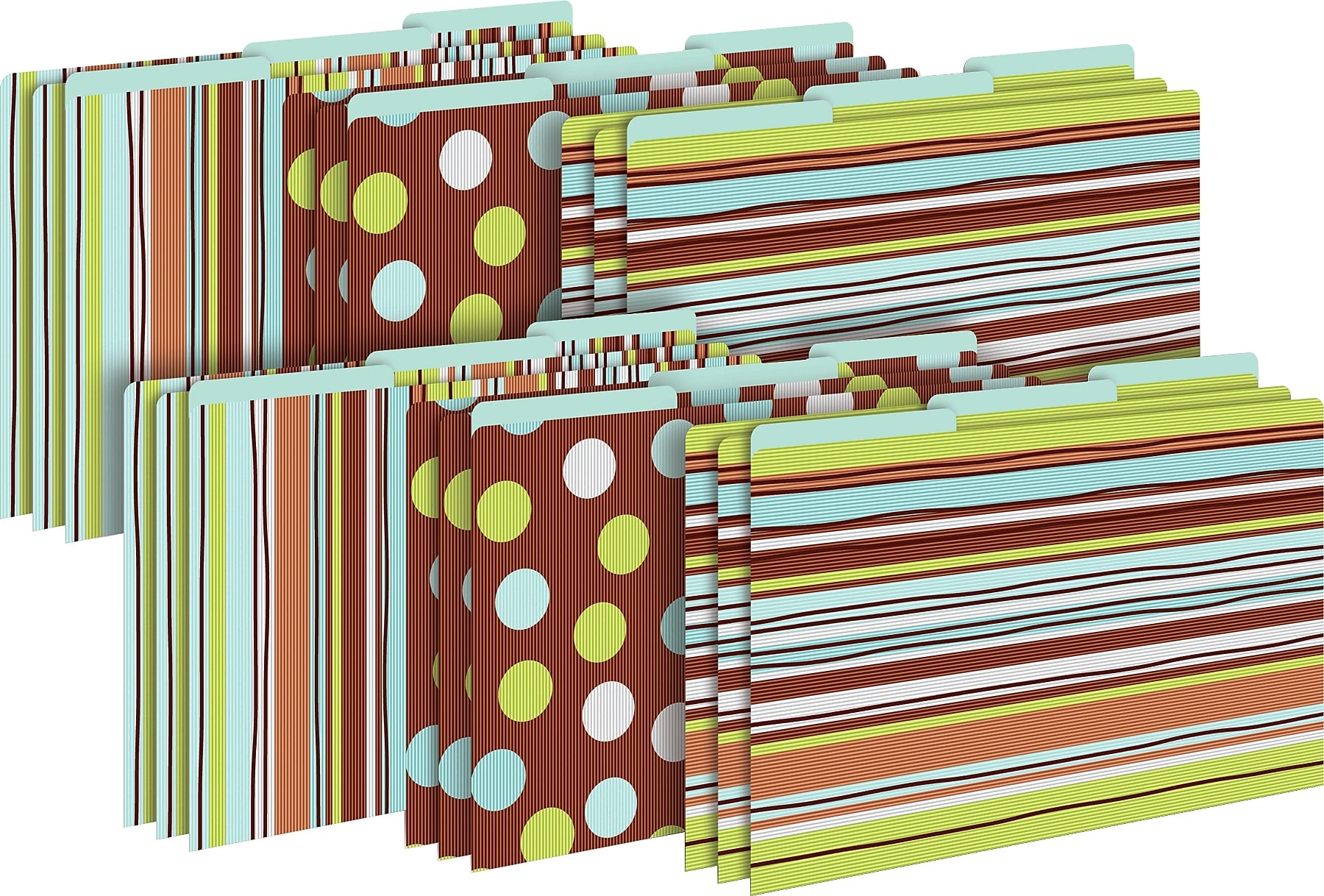 Barker Creek Ribbon by the Yard File Folder, 1/3-Cut Tab, Legal Size, Multicolor, 18/Set (BC3910)