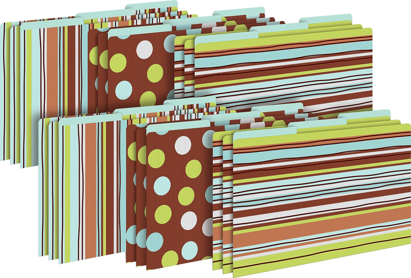 Barker Creek Ribbon by the Yard File Folder, 1/3-Cut Tab, Legal Size, Multicolor, 18/Set (BC3910)