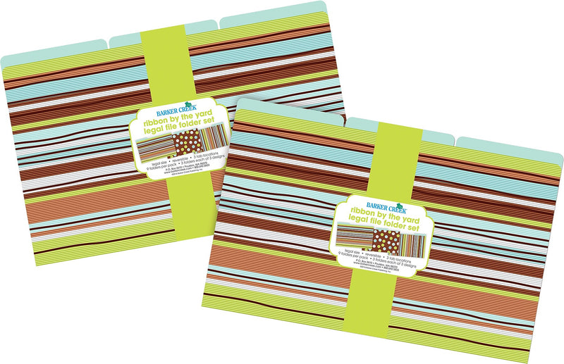 Barker Creek Ribbon by the Yard File Folder, 1/3-Cut Tab, Legal Size, Multicolor, 18/Set (BC3910)