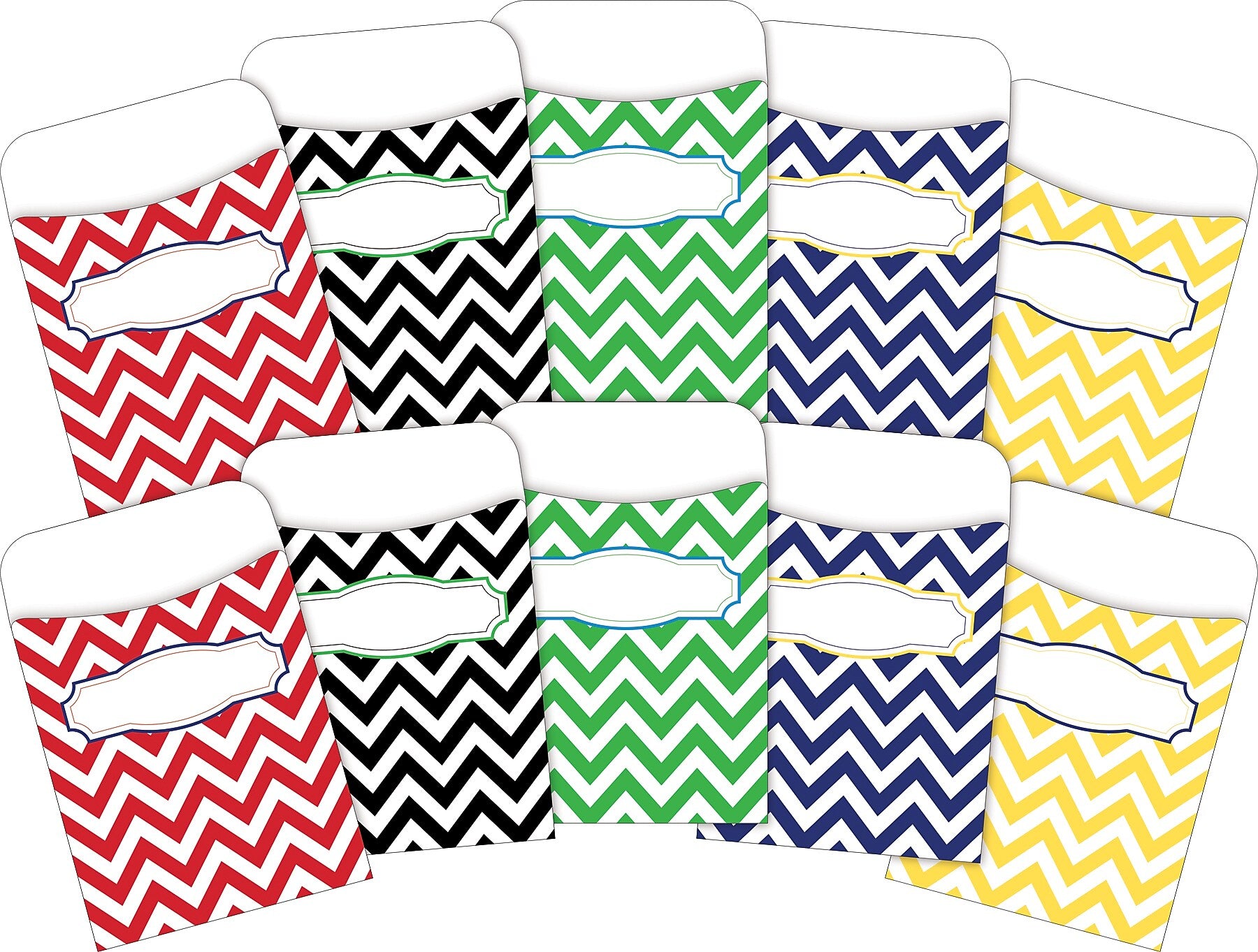 Barker Creek Chevron Peel & Stick Library Pockets, 5.125" x 3.5", 60/Set (BC3837)