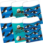 Barker Creek Sea & Sky Peel & Stick Library Pockets, 5.125" x 3.5", 60/Set (BC3898)