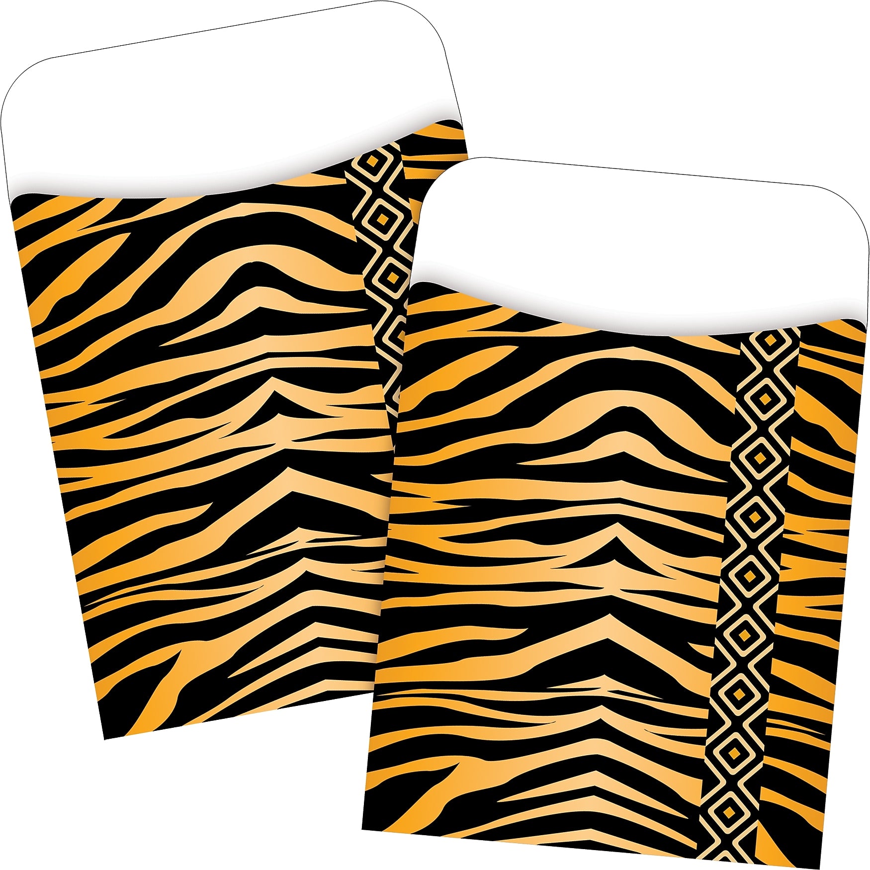 Barker Creek Tiger Library Library Pockets, 5.125" x 3.5", 60/Set (BC3826)