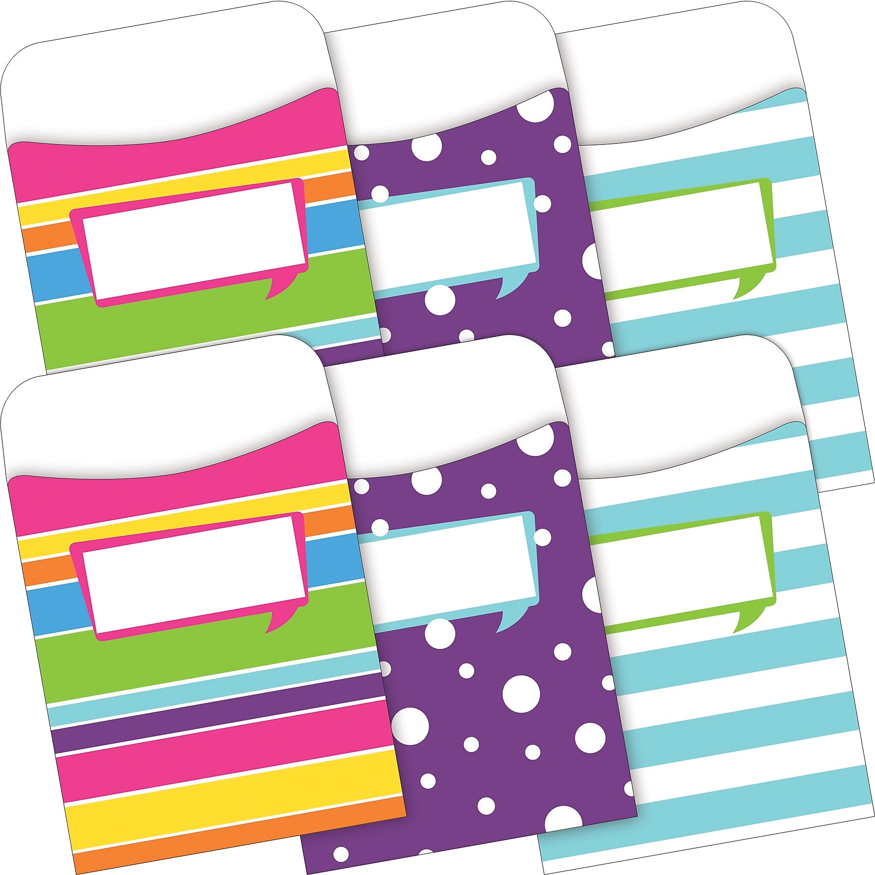 Barker Creek Happy Peel & Stick Library Pockets, 5.125" x 3.5", 60/Set (BC3839)