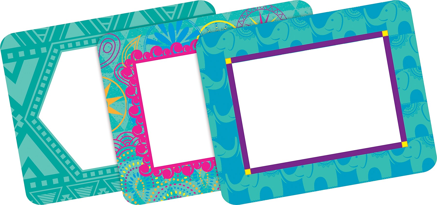 Barker Creek Self-adhesive Bohemian School Name Tags, 12" x 3.5", 81/Set (BC3989)