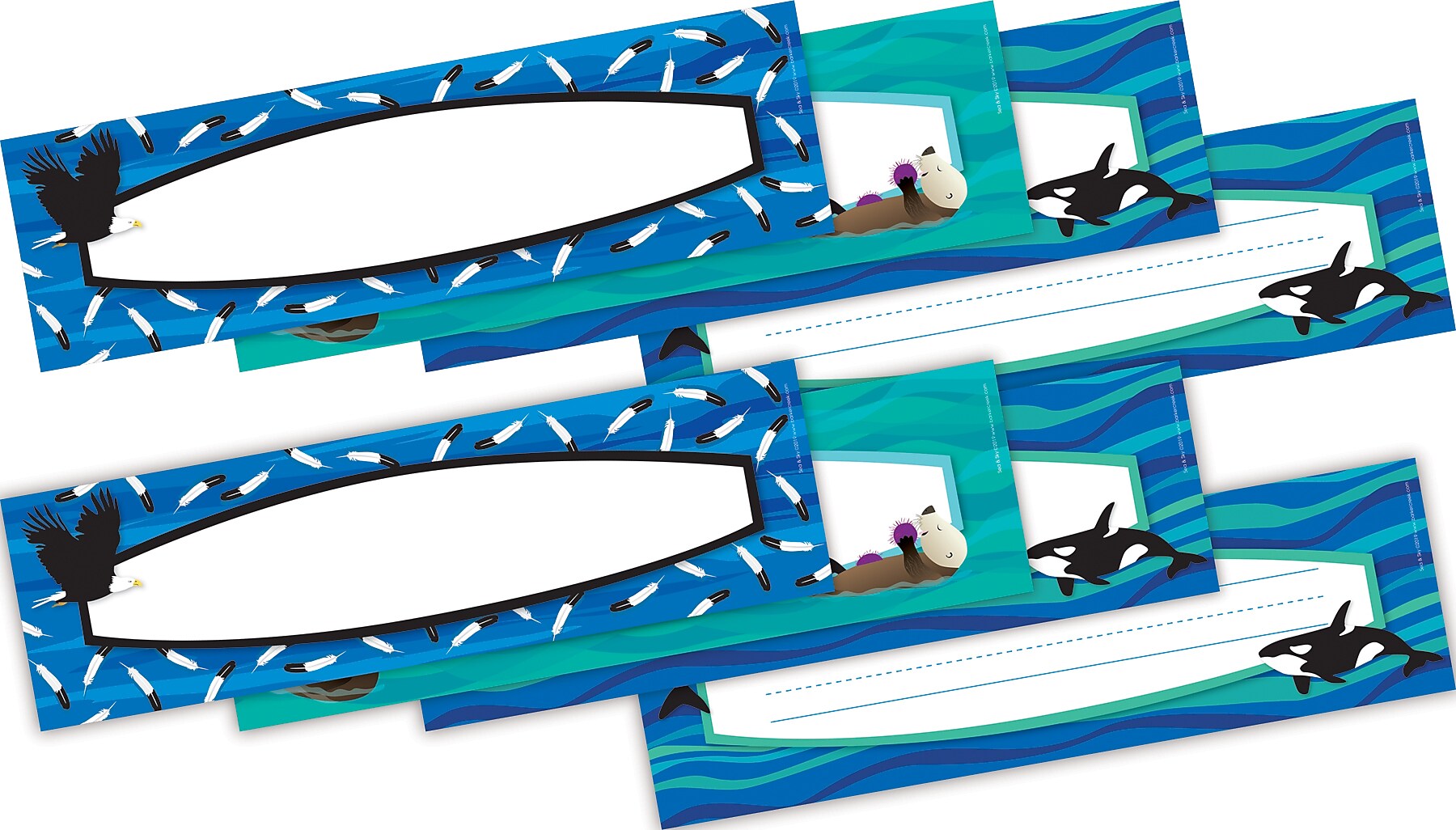 Barker Creek Sea & Sky School Name Plates, 12" x 3.5", 72/Set (BC3897)