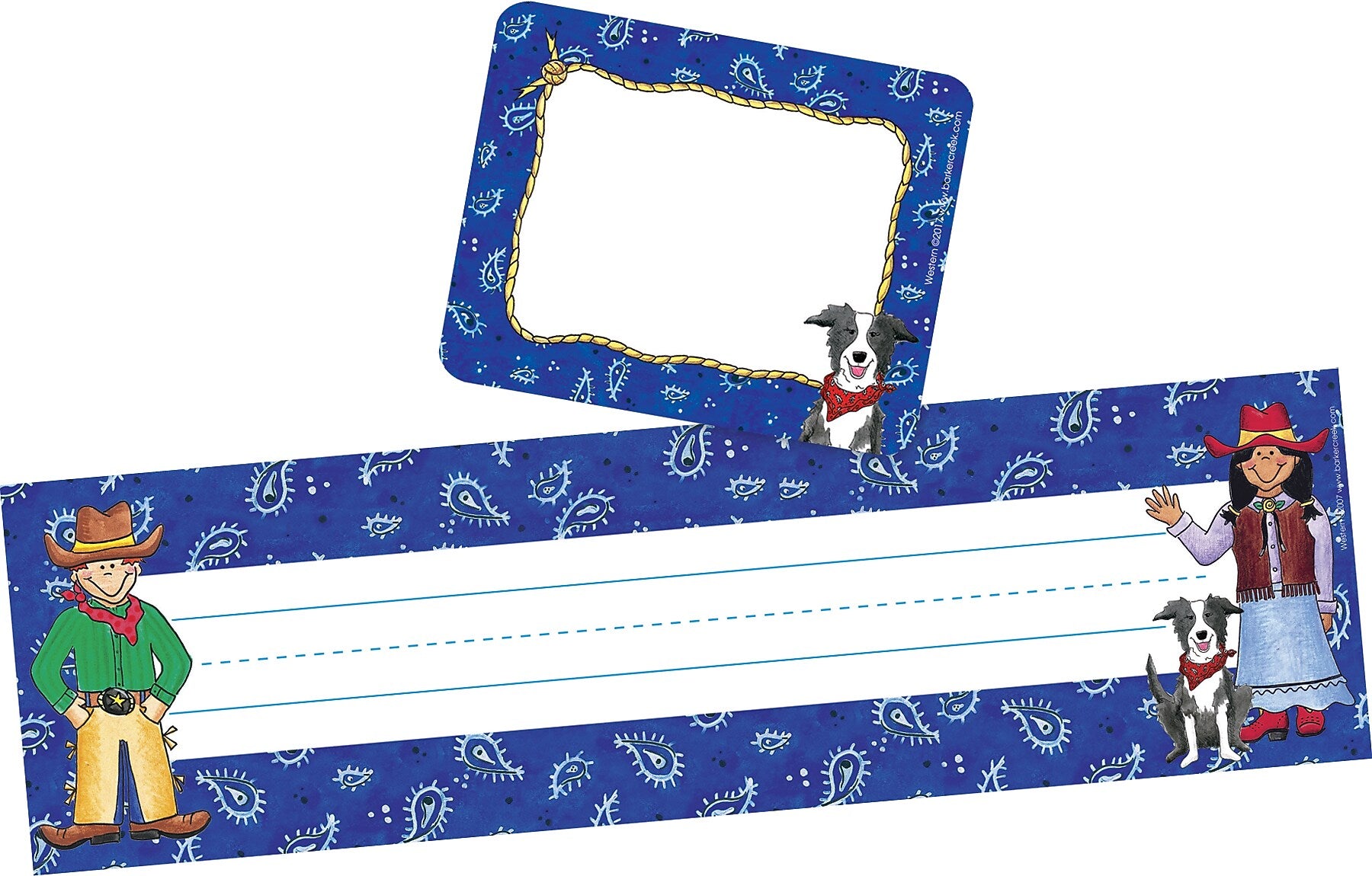 Barker Creek Self-adhesive Western School Name Tags, 12" x 3.5", 81/Set (BC3969)