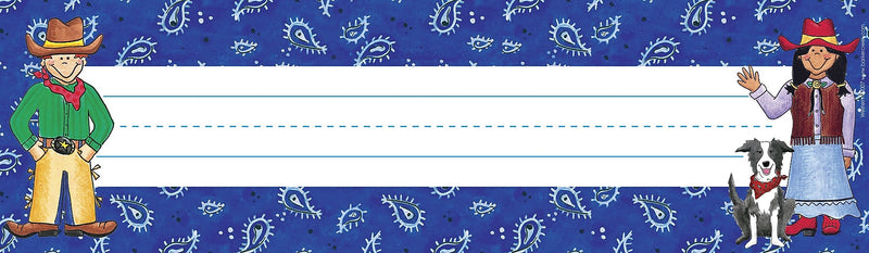 Barker Creek Self-adhesive Western School Name Tags, 12" x 3.5", 81/Set (BC3969)