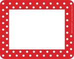 Barker Creek Self-adhesive Red & White Dots School Name Tags, 12" x 3.5", 81/Set (BC3985)