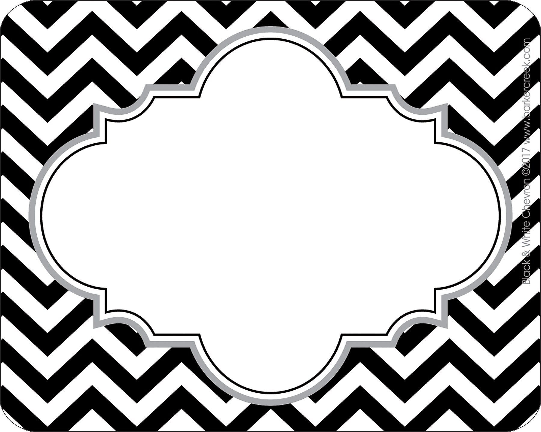 Barker Creek Self-adhesive Black Chevron School Name Tags, 12" x 3.5", 81/Set (BC3984)