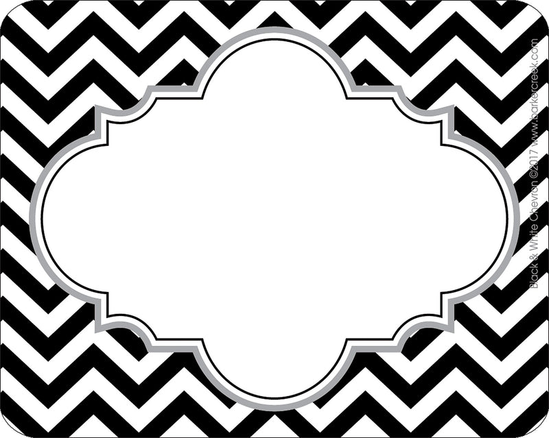 Barker Creek Self-adhesive Black Chevron School Name Tags, 12" x 3.5", 81/Set (BC3984)