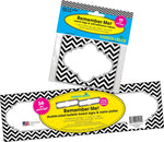 Barker Creek Self-adhesive Black Chevron School Name Tags, 12" x 3.5", 81/Set (BC3984)