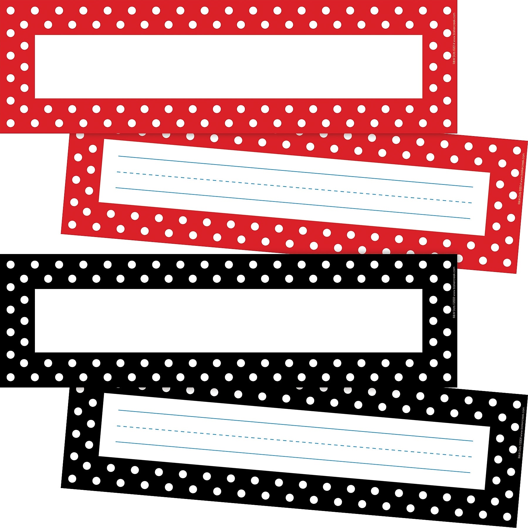 Barker Creek Dots School Name Plates, 12" x 3.5", 72/Set (BC1450)