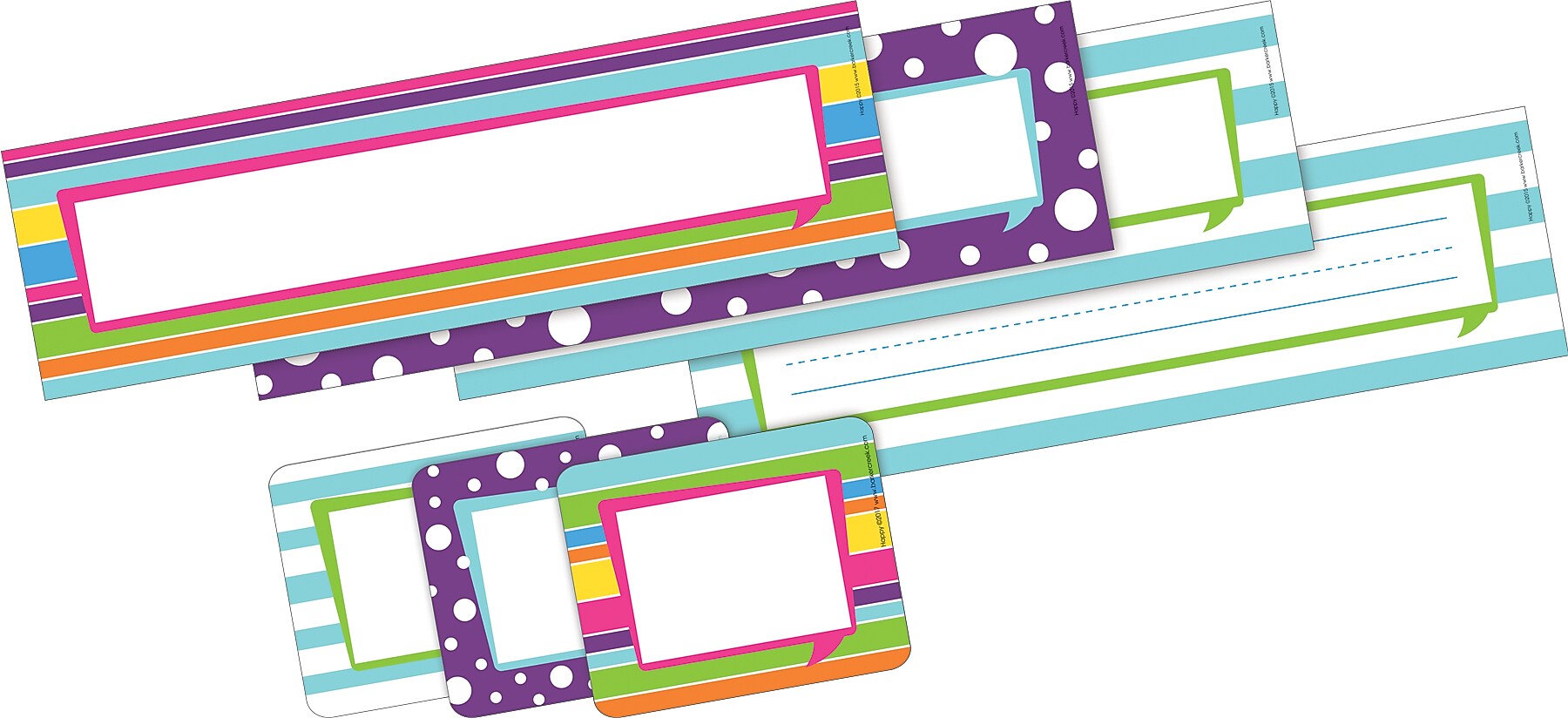 Barker Creek Self-adhesive Happy School Name Tags, 12" x 3.5", 81/Set (BC3987)