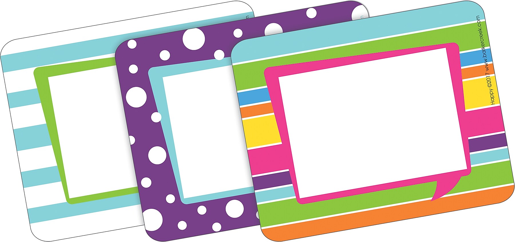 Barker Creek Self-adhesive Happy School Name Tags, 12" x 3.5", 81/Set (BC3987)