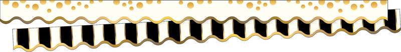 Barker Creek Double-Sided Scalloped Border Set, 36" x 2.25", Trending Designs, 4 designs, 52/Set (BC912)
