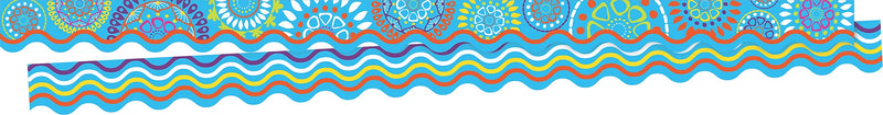 Barker Creek Double-Sided Scalloped Border Set, 36" x 2.25", Trending Designs, 4 designs, 52/Set (BC912)