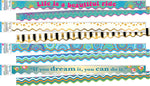 Barker Creek Double-Sided Scalloped Border Set, 36" x 2.25", Trending Designs, 4 designs, 52/Set (BC912)