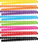 Barker Creek Double-Sided Scalloped Border Set, 36" x 2.25", Happy, 8 designs, 104/Set (BC3874)