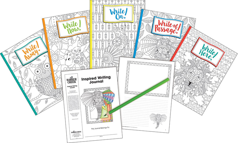 Barker Creek Inspired Writing Journal Set, 8.5" x 11", College Ruled, Assorted Colors, 5/Set (BC3873)