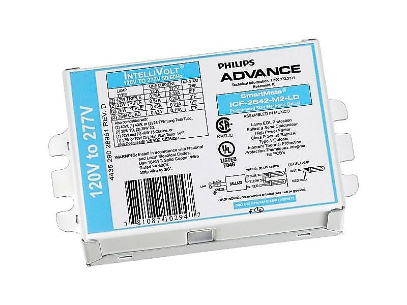 Philips SmartMate Electronic Fluorescent Ballasts, 16/Carton (ICF2S42M2BS35M)