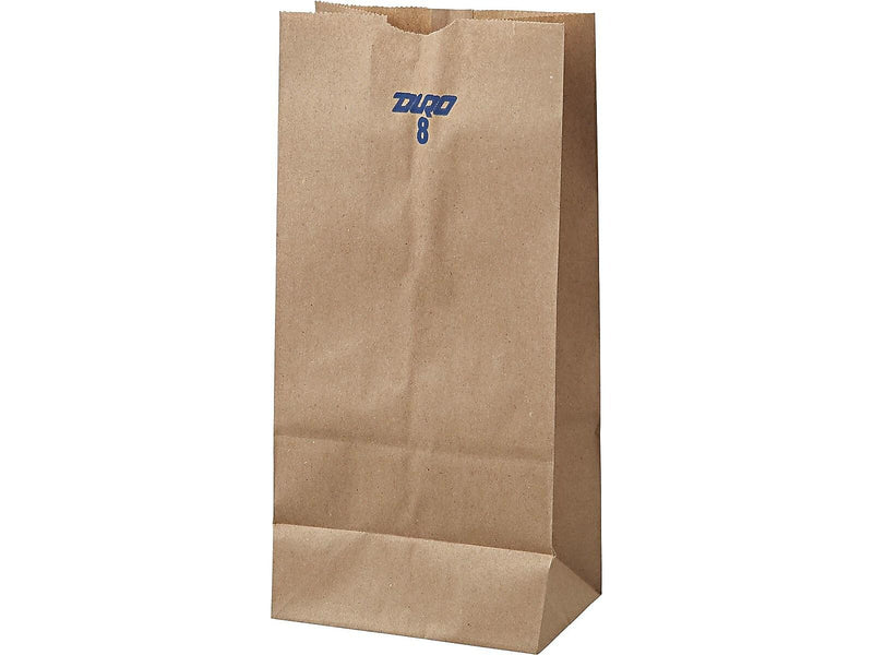 Duro 12.44"H x 6.13"W x 4.17"D Kraft Paper Food Bags, Brown, 500/Carton (BAGGK8500)