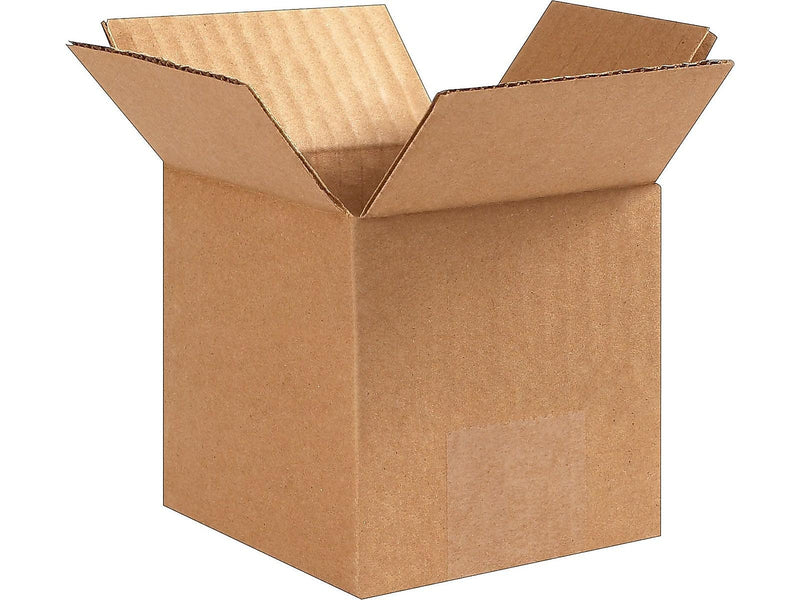 4" x 4" x 4" Standard Shipping Boxes, 32 ECT, Kraft, 25/Bundle (40404)