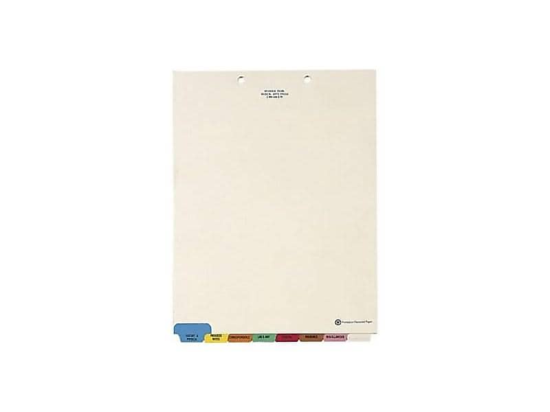 Medical Arts Press 8-Tab Chart Medical Indexes, 8.5"W x 11"H, Manila, 50/Box (30228)