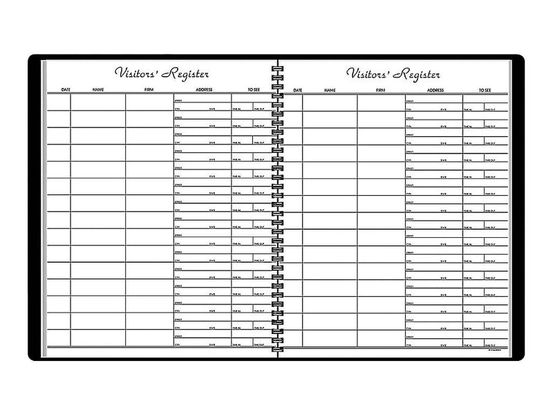 AT-A-GLANCE Wirebound Visitor Book, 8.5" x 11", Black (80580 05)