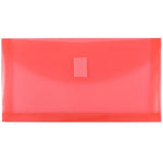 JAM Paper® Plastic Envelopes with Hook & Loop, #10 Booklet Wallet, 5.25 x 10 with 1 Inch Expansion, Red, 12/Pack (921V1re)