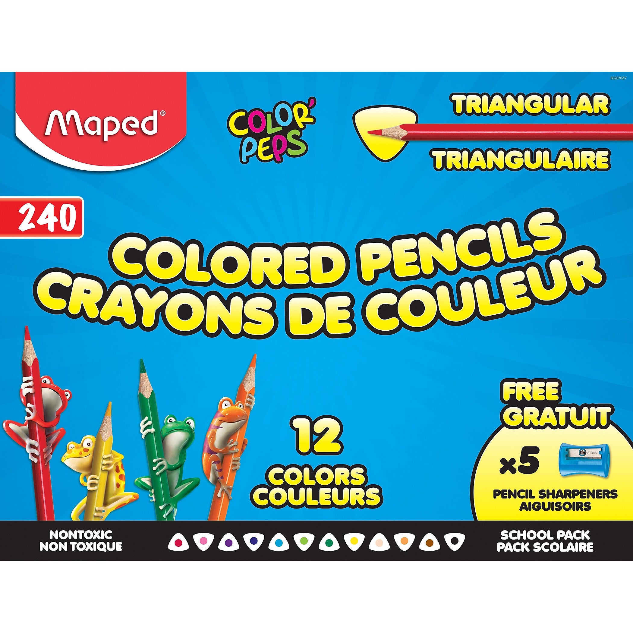 Maped Color'Peps Triangular Colored Pencils School, Pack of 240 (MAP832070ZV)
