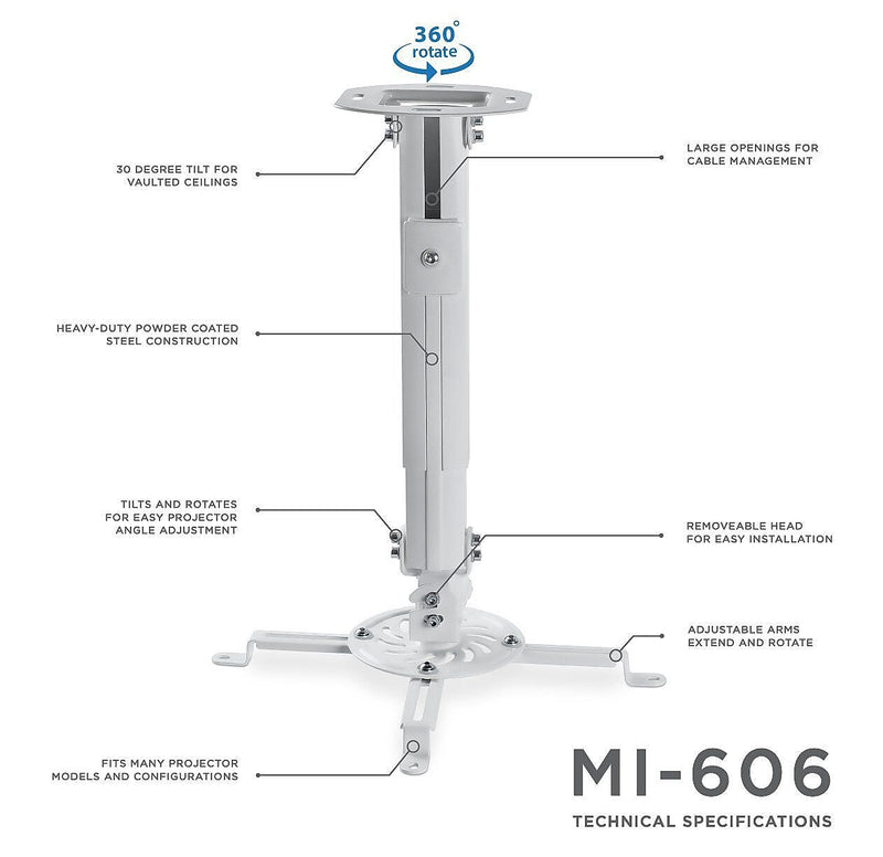 Mount-It! Ceiling Projector Mount Height Adjustable Universal Stand