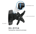 Mount-It! Modular Mount Adjustable Monitor Mount, Up to 30" Monitors, Black (MI-31114-BLK)