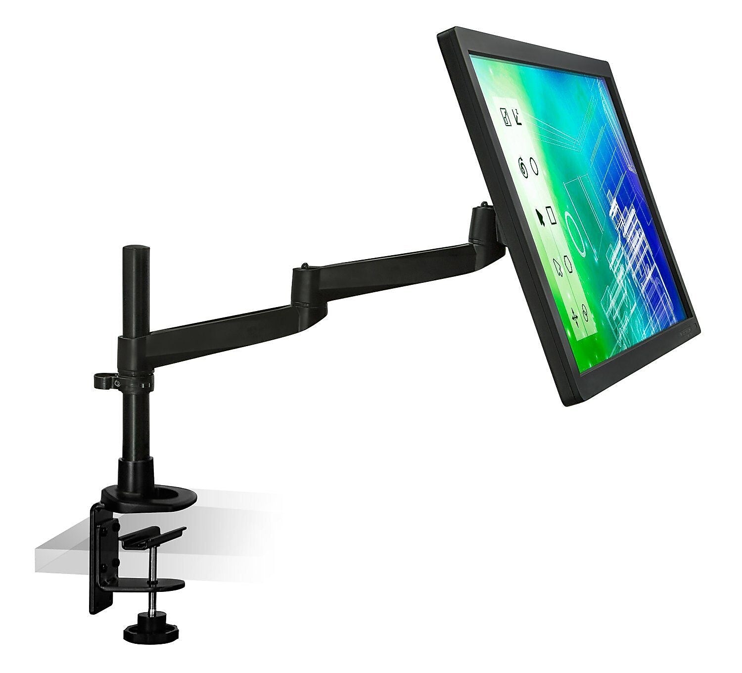 Mount-It! Modular Mount Adjustable Monitor Arm, Up to 30" Monitors, Black (MI-33111-BLK)