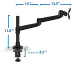 Mount-It! Modular Mount Adjustable Monitor Arm, Up to 30" Monitors, Black (MI-33111-BLK)
