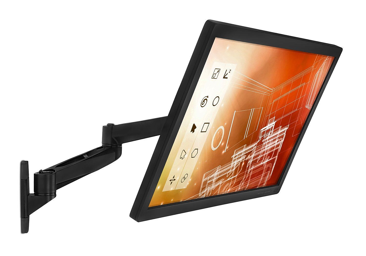 Mount-It! Modular Mount Adjustable Monitor Stand, Up to 27" Monitor, Black (MI-33114-BLK)