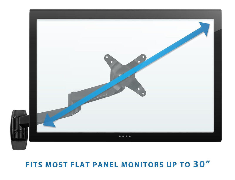 Mount-It! Modular Mount Adjustable Monitor Stand, Up to 27" Monitor, Black (MI-33114-BLK)