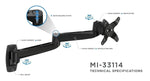 Mount-It! Modular Mount Adjustable Monitor Stand, Up to 27" Monitor, Black (MI-33114-BLK)